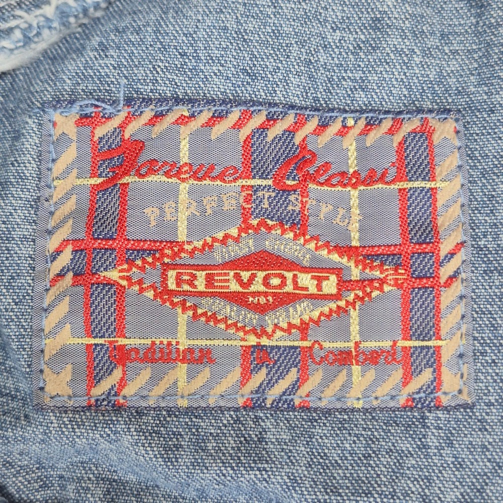 Vintage Revolt Denim Overalls Womens 20 Blue Vintage Carpenter Bib Dungarees - Picture 3 of 10